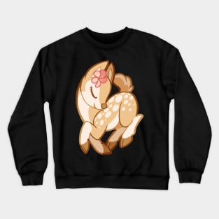 Cute little deer with flower Crewneck Sweatshirt